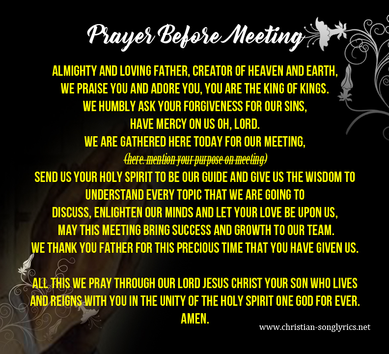 Short prayer for a work meeting